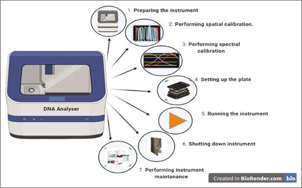 DNA analyzer device and the steps involved in the DNA analyzer.