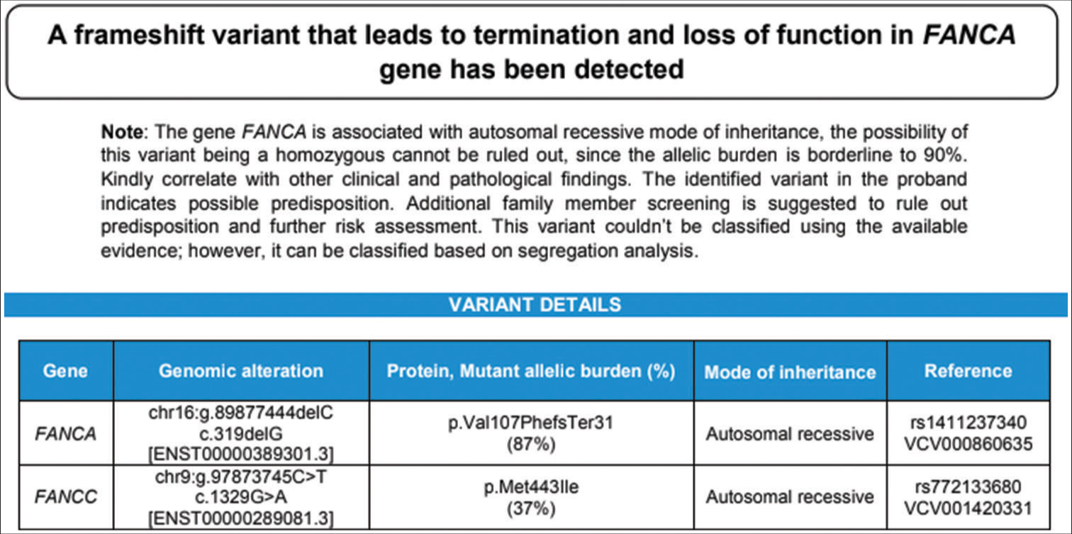 Genetic analysis report.